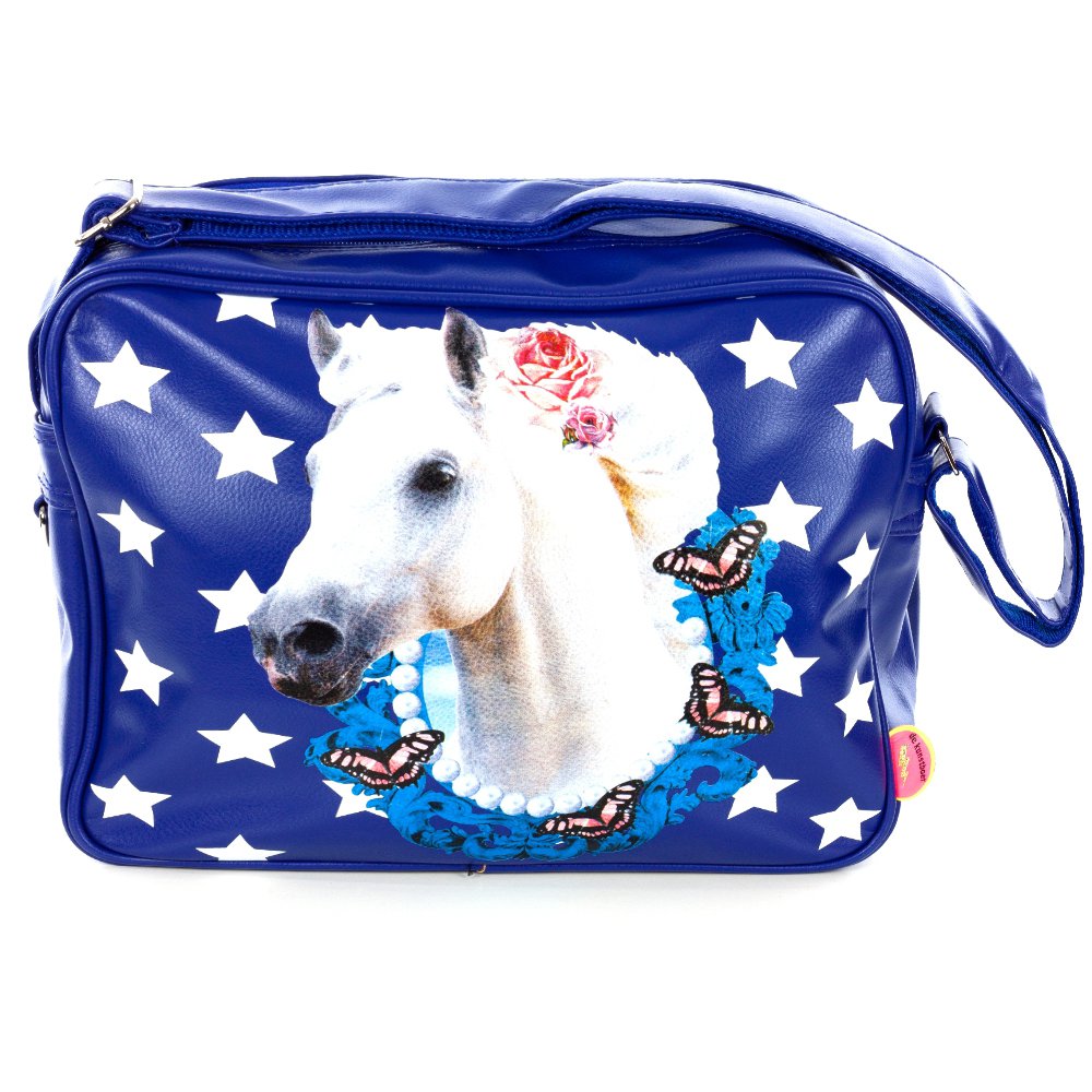 Schoudertas - laptoptas - Paard blauw
