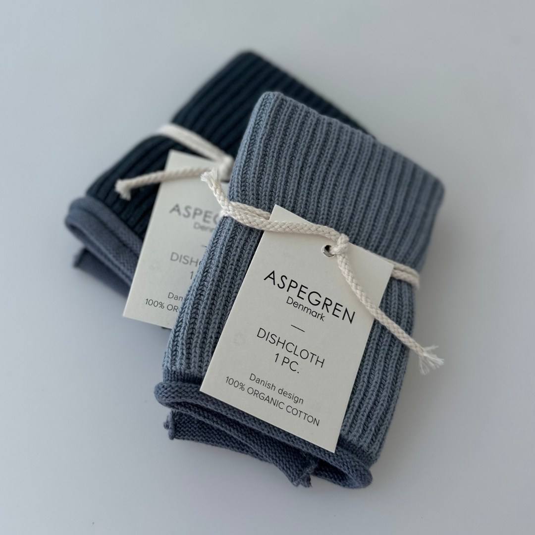 Torchon tricoté – Ripple – Bleu pâle