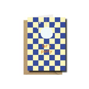 Greeting card · Let's party disco ball