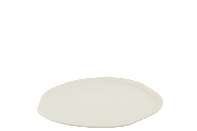 J -line Plateau Round - vassoio - metallo - bianco - piccolo