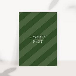 Cartolina di Natale "Buone Feste" a strisce verdi (PU = 10 pezzi)