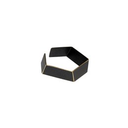 Folded geometric cuff bracelet, sparkling metallic finish, angular hexagonal shape, available in multiple colors including gold, emerald, and black.