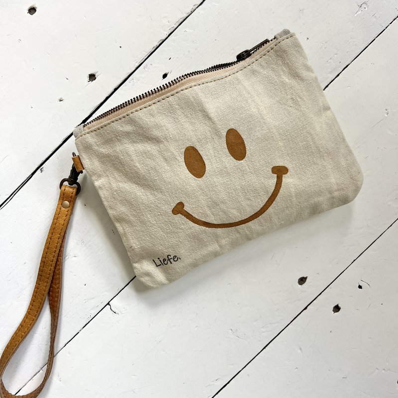 Clutch Happy Face cinnamon (vintage light canvas) NEW