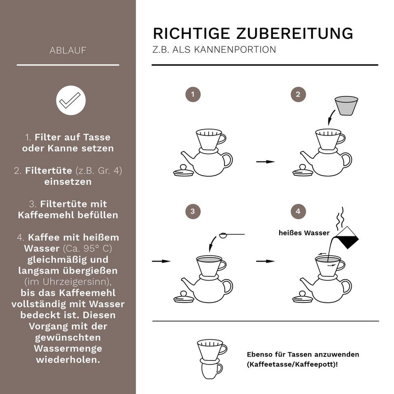 Creano Porzellan Kaffeefilter Gr. 4 Rot