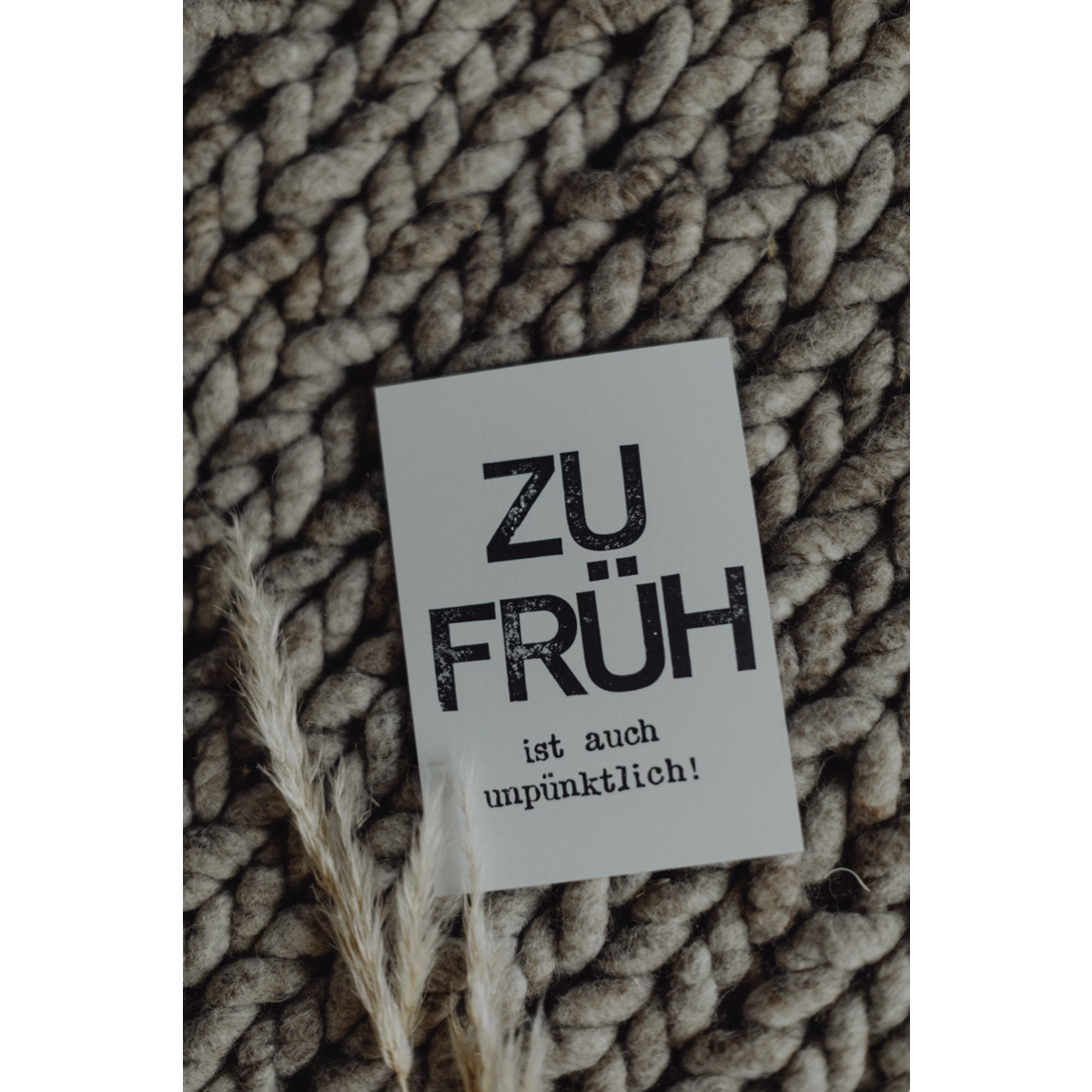 Stemplet postkort "Zu frueh ist auch unpuenktlich"