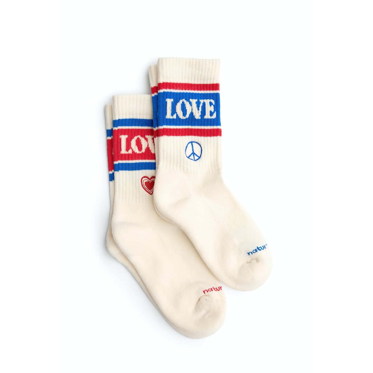 Organic socks gift set Peace & Love - 2-pack tennis socks