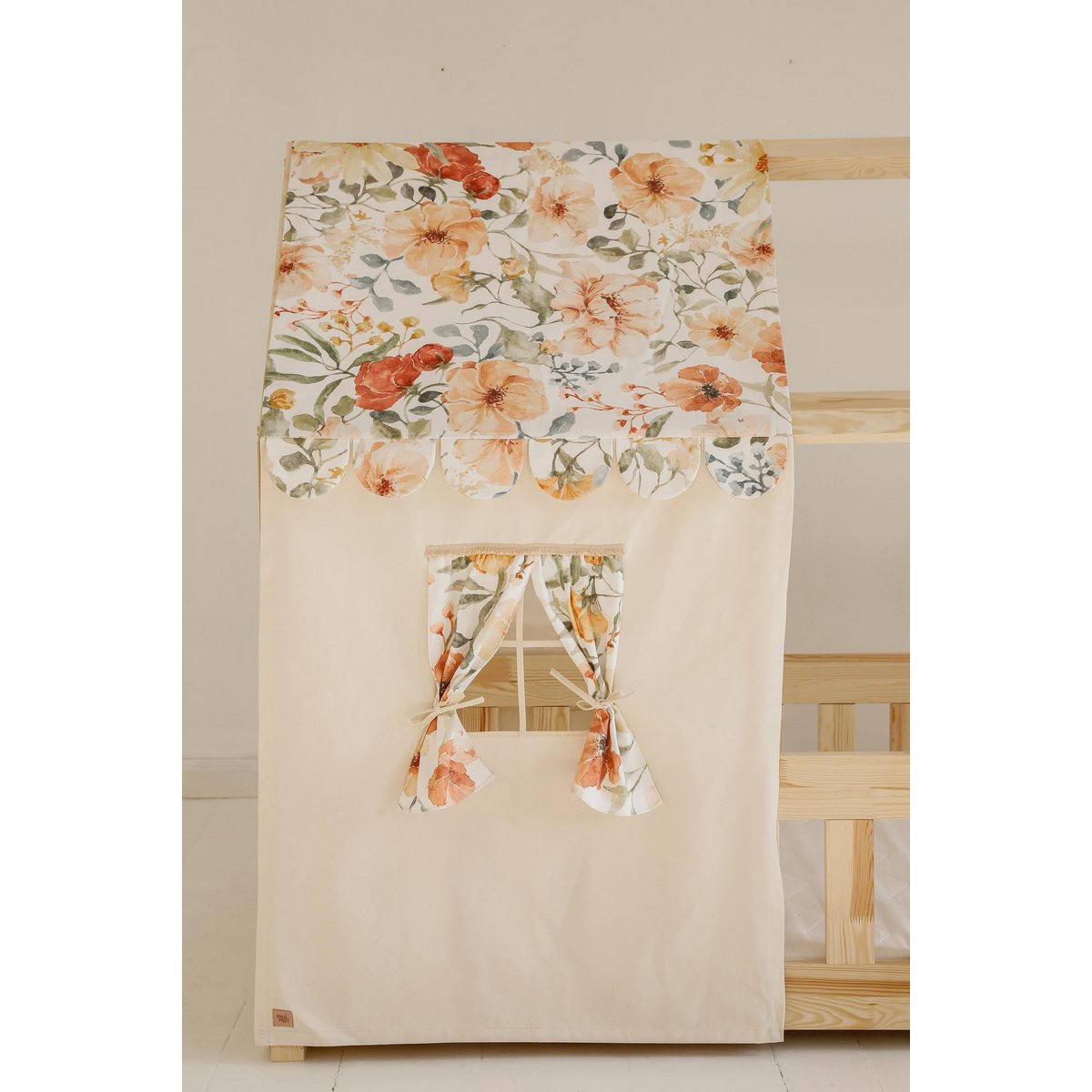 Canopy over bed in the shape of a house "Flower Power", baby crib house, Decoration for girl's room, personalized baby houses
