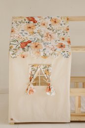 Canopy over bed in the shape of a house "Flower Power", baby crib house, Decoration for girl's room, personalized baby houses