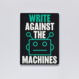 Write Against The Machines - Graphic L | Notesbog A5+ | Stiplet Journal | 3,5 mm prikker | 256 nummererede sider | 120g Premium-papir | genbrugslæder | bæredygtigt produceret i Tyskland
