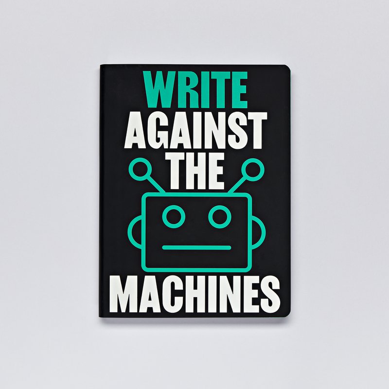Write Against The Machines - Graphic L | Notesbog A5+ | Stiplet Journal | 3,5 mm prikker | 256 nummererede sider | 120g Premium-papir | genbrugslæder | bæredygtigt produceret i Tyskland