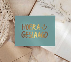 Karte | Mit Goldfolie | Hurra ist vergangen
