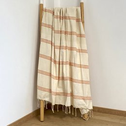 Fouta Calliope Ecru Arancione 200x200cm