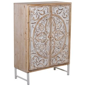 WOODEN SIDEBOARD WITH 2 DOORS + 1 SHELF, DOORS WITH RELIEF 85X38X120CM, LEG HIGH: 19CM ST68300