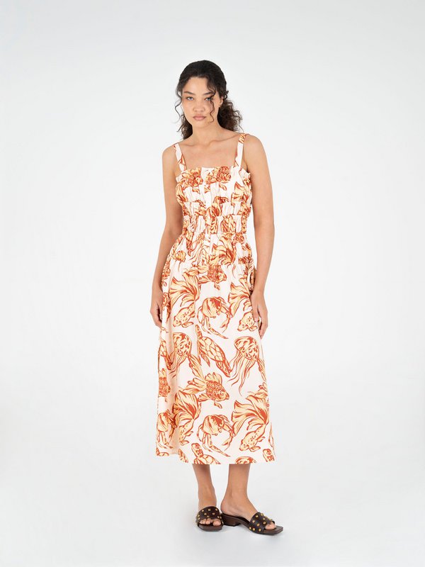 Kleid mit Wilde-Ozean-inspiriertem Print