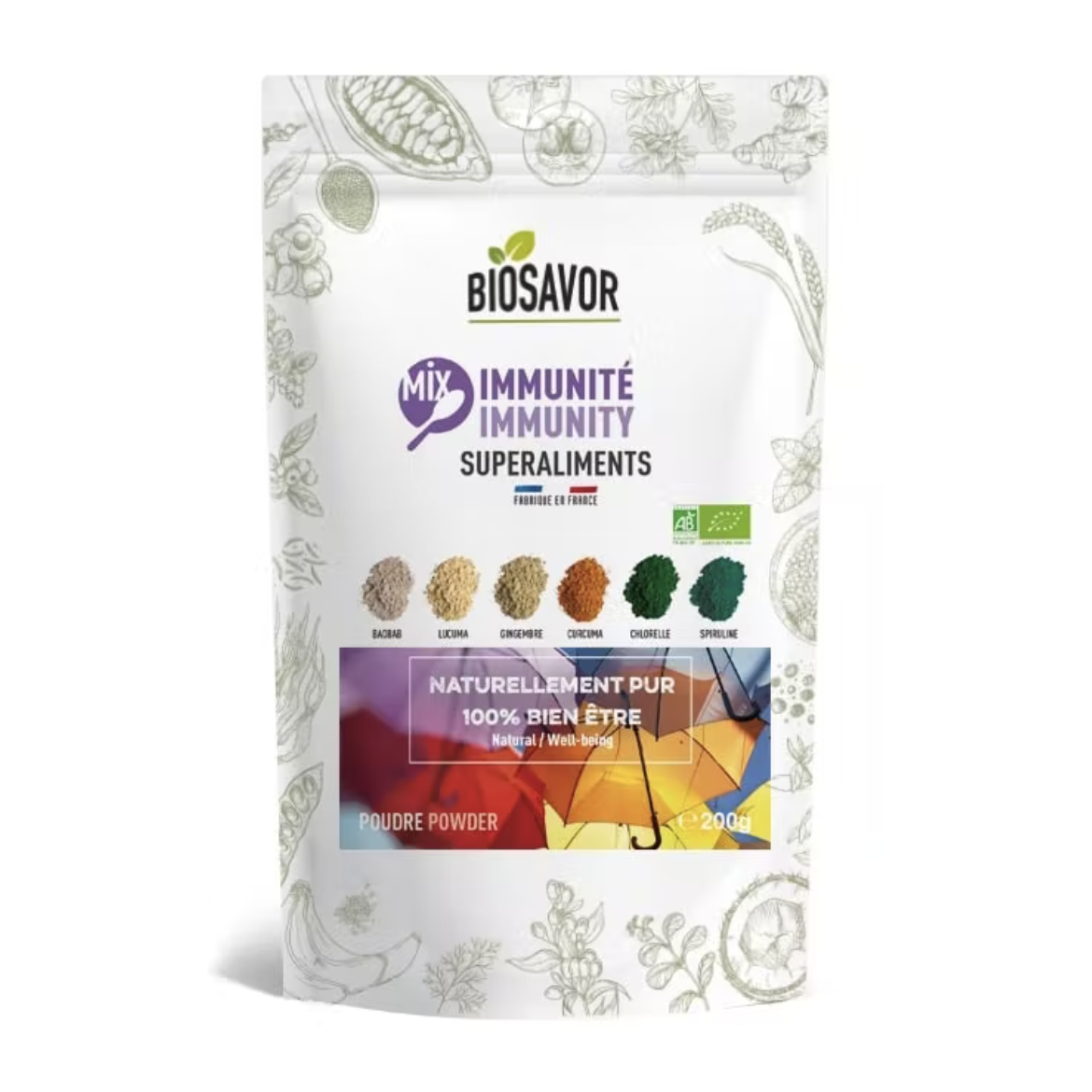 MIX IMMUNITÉ EN POUDRE - 200G - ERGÄNZUNG DER NAHRUNG