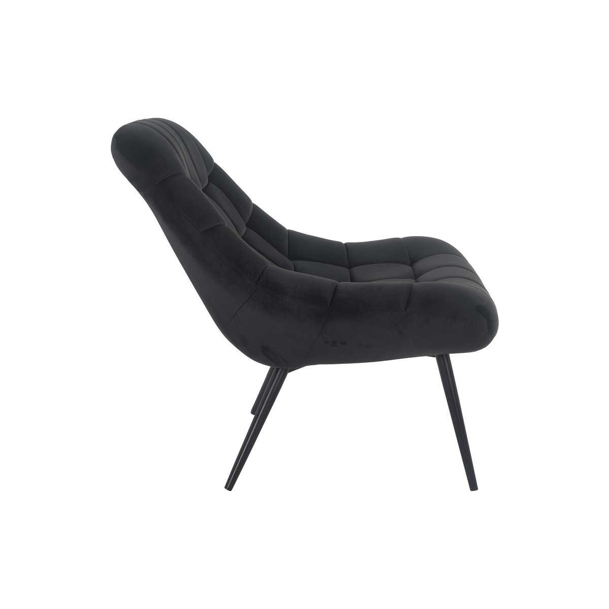 Armchair XXL velvet black metal black