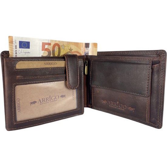 Tegnebog mænd brun RFID anti skum billfold