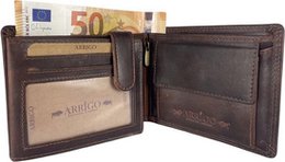Wallet Men Brown RFID Anti Skim Billfold
