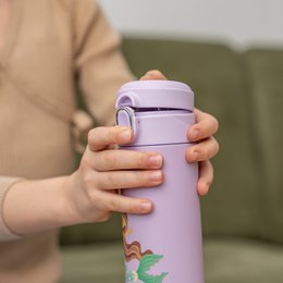 Drikkeflaske til børn med sugerør 350ml, lilla