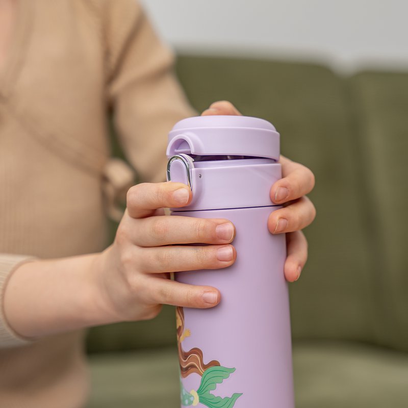 Drikkeflaske til børn med sugerør 350ml, lilla