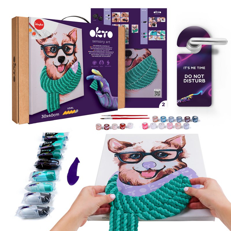 Okto Sensory 3D Air Clay und Malen nach Zahlen – Fashion Corgi