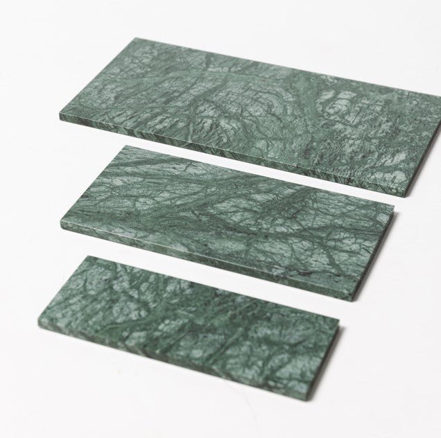 Marble tray rectangle S green 10x25cm