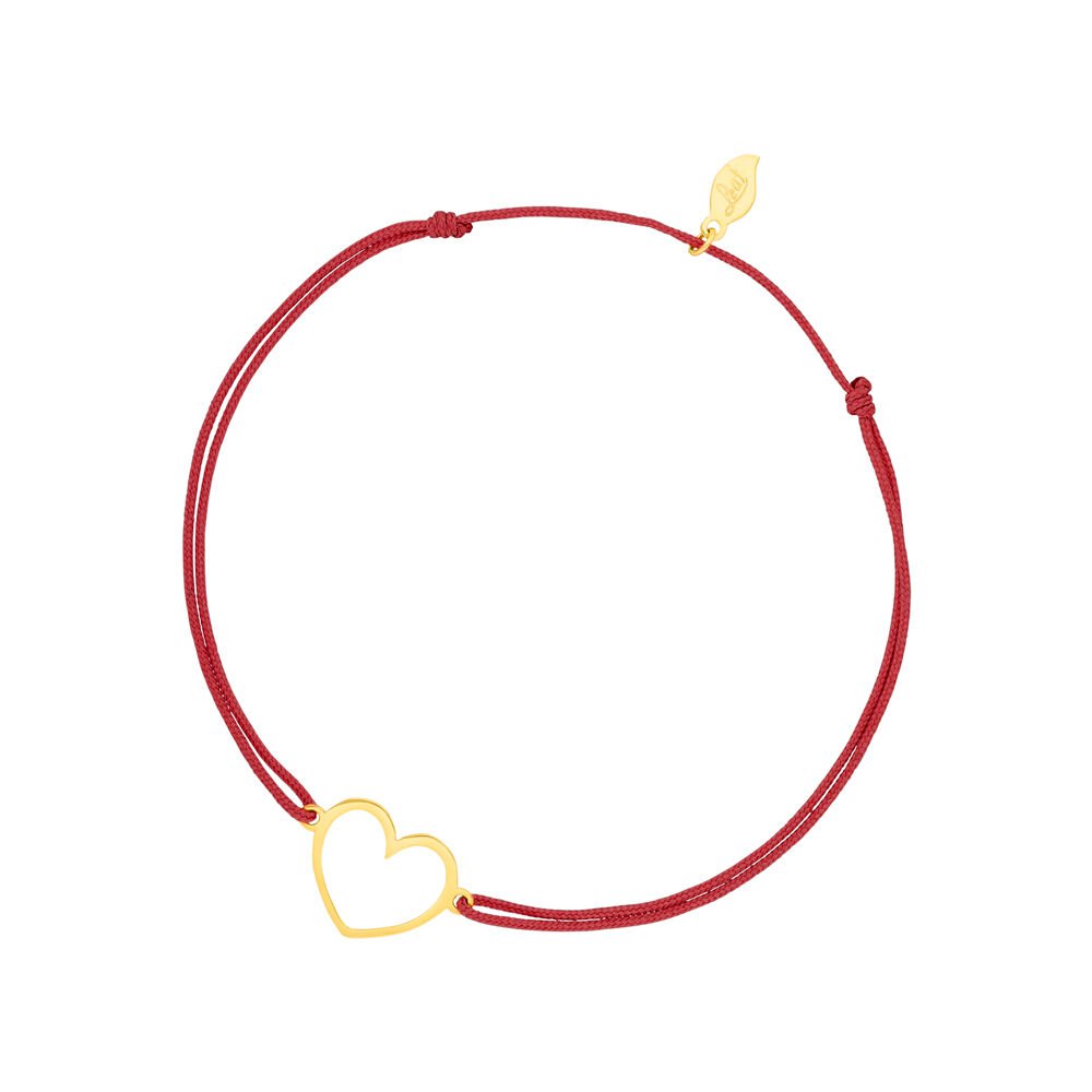 Geluksarmband GENTLE HEART, 14K geelgoud, beige