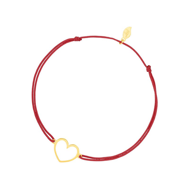 Glücksbändchen GENTLE HEART, 14 K Gelbgold, Beige