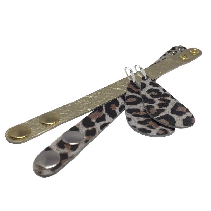 Læderøreringe 'Drops of Joy', Lucky Leopard
