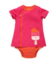 Zip-Up Lolly Applique Pocket Dress