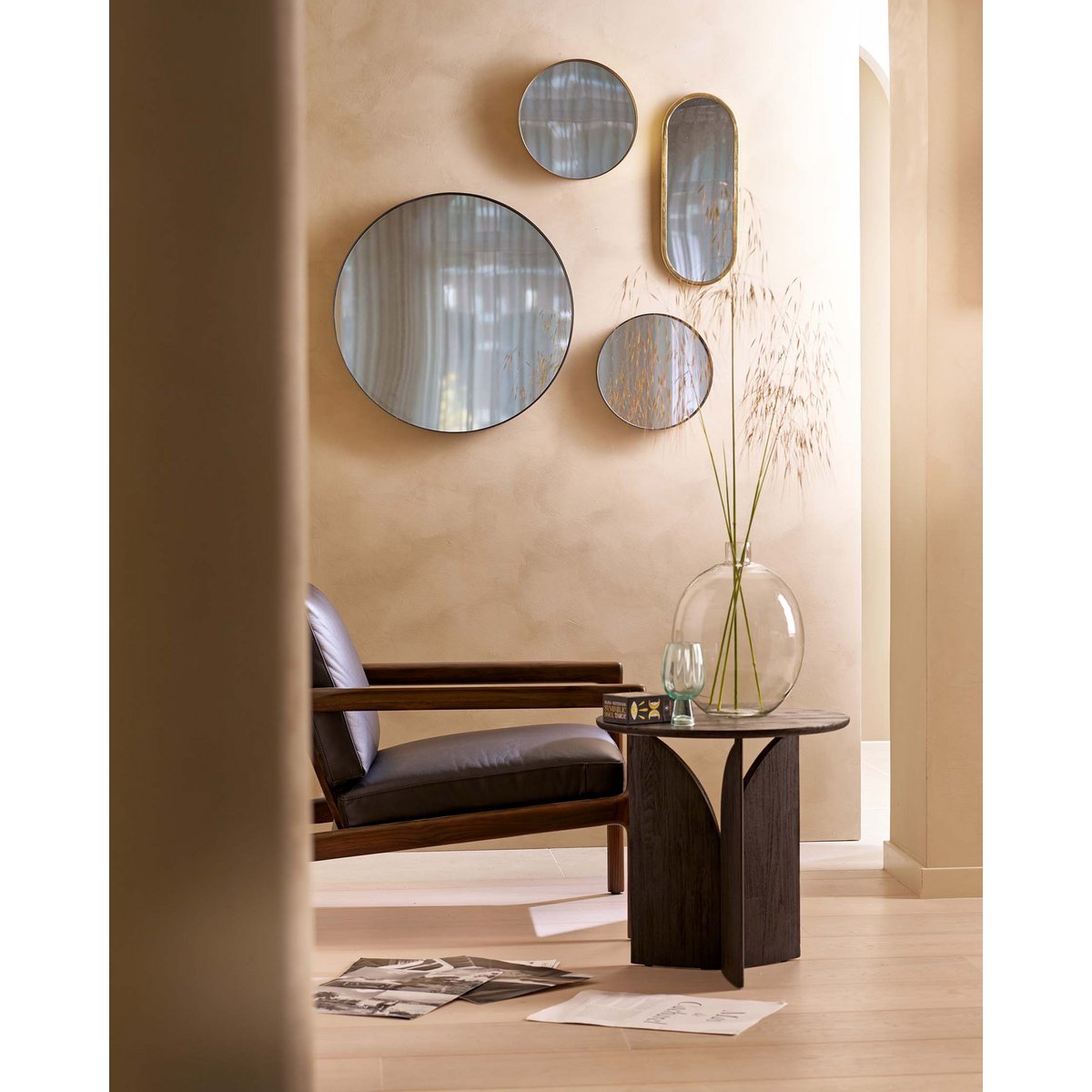 Mirror Oval Gold 20x50cm