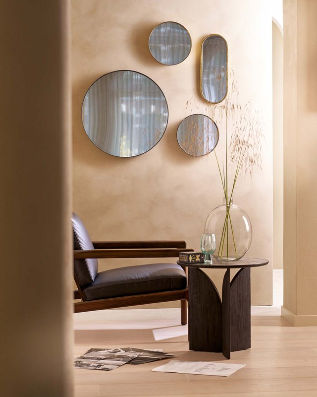 Mirror Oval Gold 20x50cm