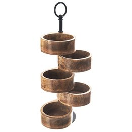 Tier Kuchenständer Holz 5 -Tier -Mango 44,5 cm