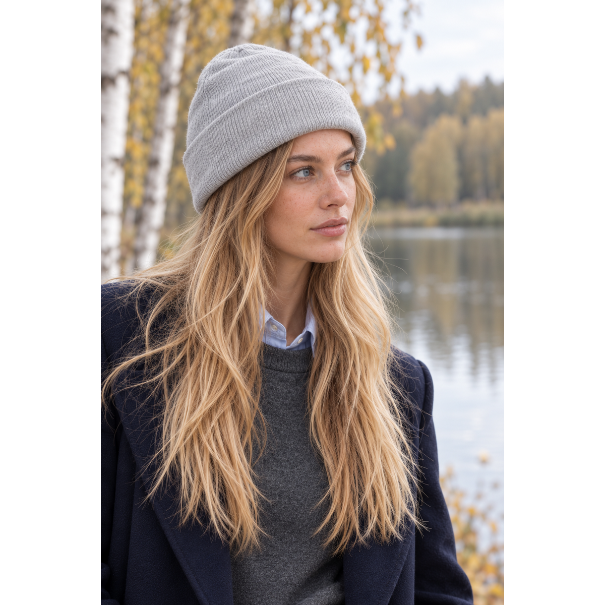 Czapka NAOMI – 100% wełny merino – szary