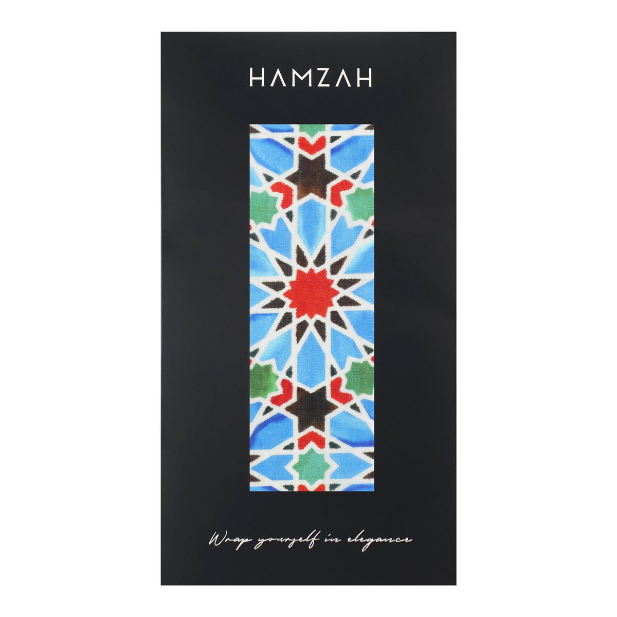 Blue and Red Silk Scarf Zellige
