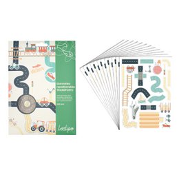 ADESIVI IN CARTA RIPOSIZIONABILI - TRASPORTI - 2 - 7 cm - 240 pz - Colori assortiti