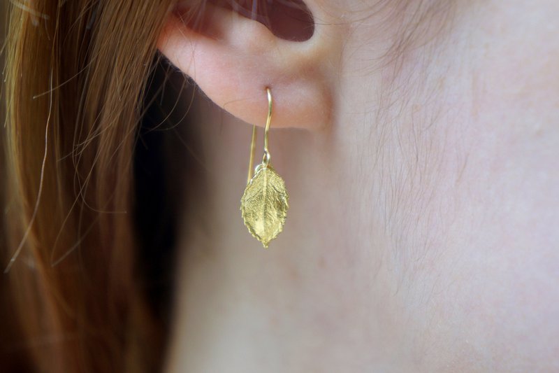 Gold Rose Earrings, Gold-Plated Sterling Silver Jewelry, Dangle Stud Earrings, Gold or Silver Earring, Gift for Her, Birthday Gift for Women