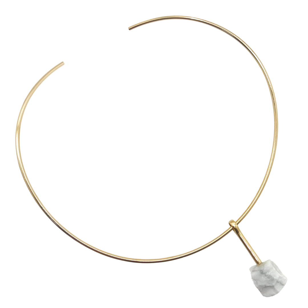SET Cotton Candy Choker - White Howlita