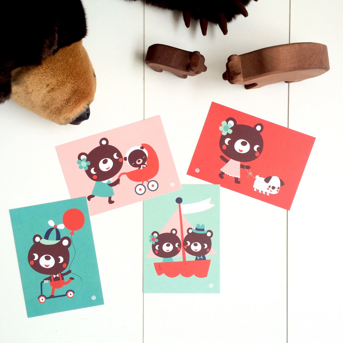 Bear card - Couple in a boat