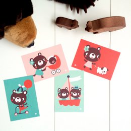 Bear card - Couple in a boat