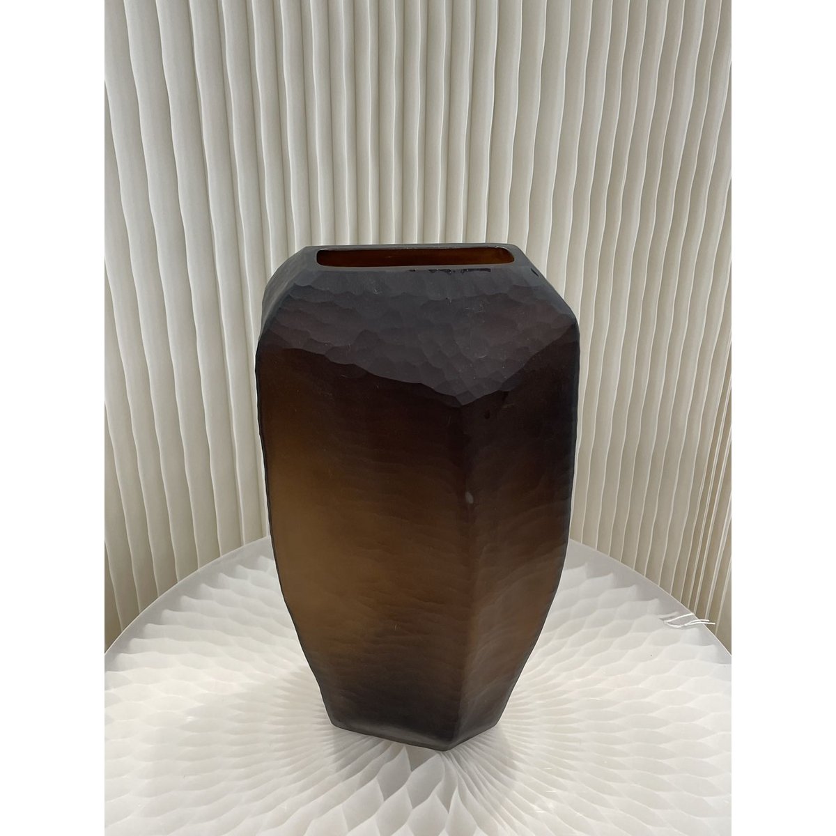 Vase en verre brun (v14686-380chocolat)