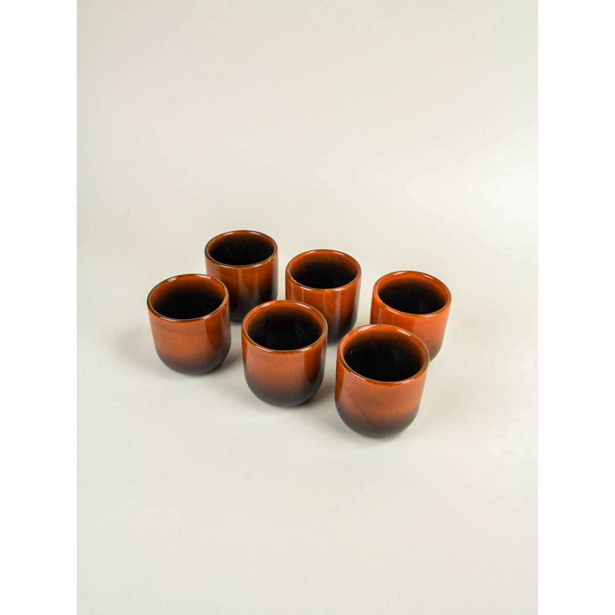 Set of 6 Laterite cups from Hoa Bien