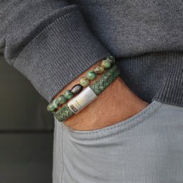 Men's bracelets Set 'Green Ground'