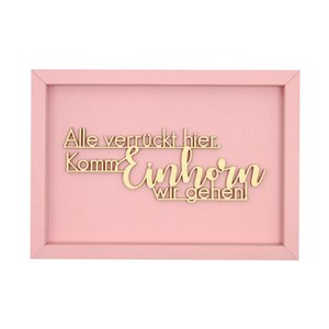 EINHORN- Rahmen Karte Holzschriftzug Magnet
