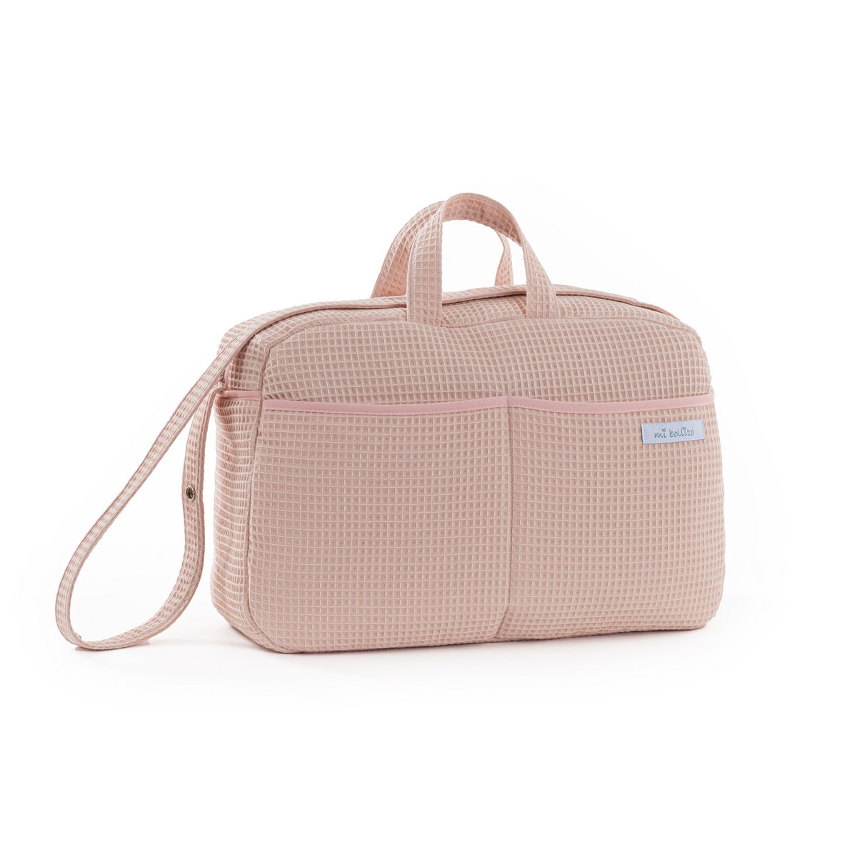 Torba ciążowa typu crossbody do wózka dziecięcego i szpitala. Praktyczny i elegancki organizer o dużej pojemności. Produkt wyprodukowany w Hiszpanii.