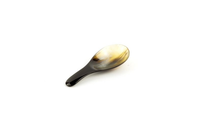 Set of 6 oval rice spoons in blond horn