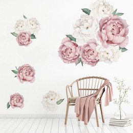 Kæmpe lyserøde og hvide blomsterklistermærker