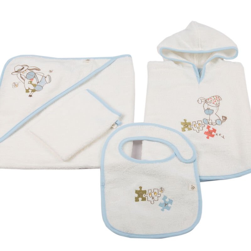 Gus babyponchoset van biologisch katoen