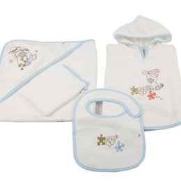 Set poncho per bebè Gus in cotone biologico
