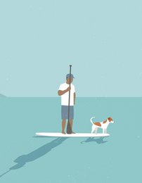 Paddleboarder et chien